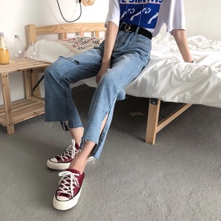 QUẦN BÒ RÁCH XẺ ỐNG LOE ♥️♥️👖