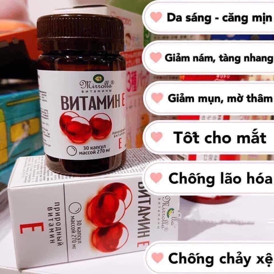 (Chuẩn, rẻ, chất lượng) Lẻ như sỉ Vitamin E đỏ nga 270mg, hộp 30 viên