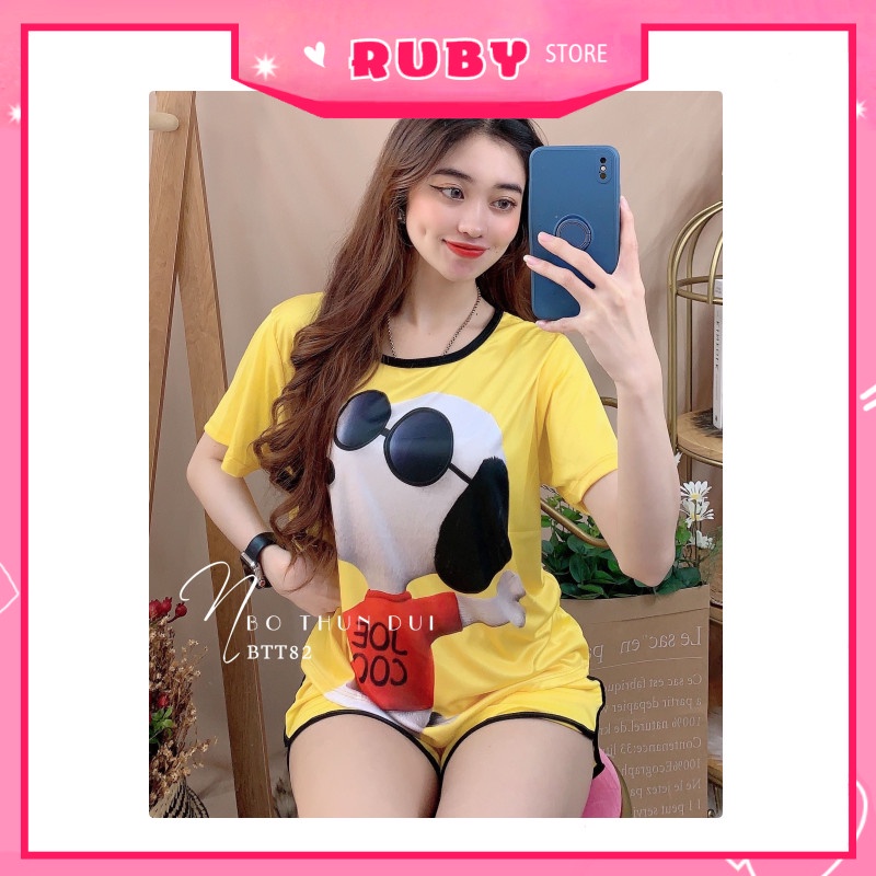 Đồ bộ nữ mặc nhà Free Size chất thun mềm mịn mát ❤ Rubystorevn BTT82