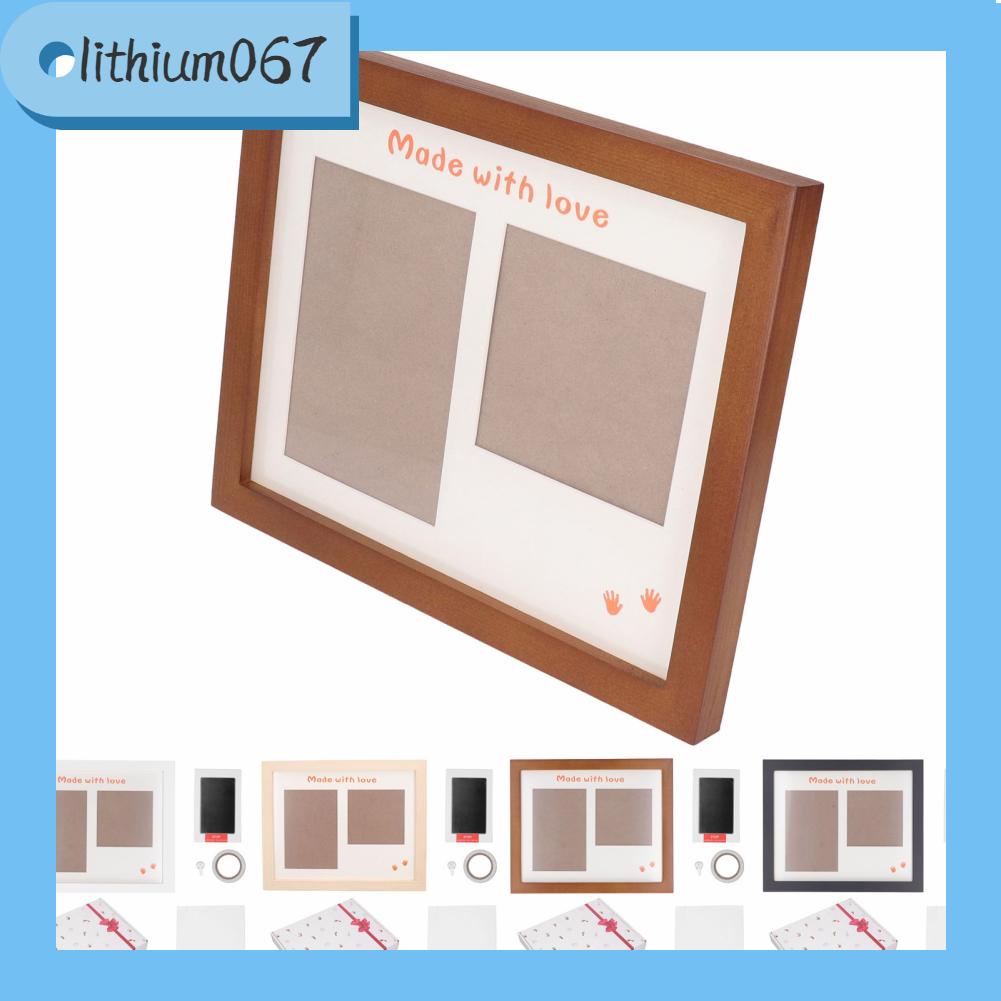 Lithium067 Bộ công cụ tạo dấu chân cho trẻ sơ sinh Khung ảnh Mực đen lưu giữ