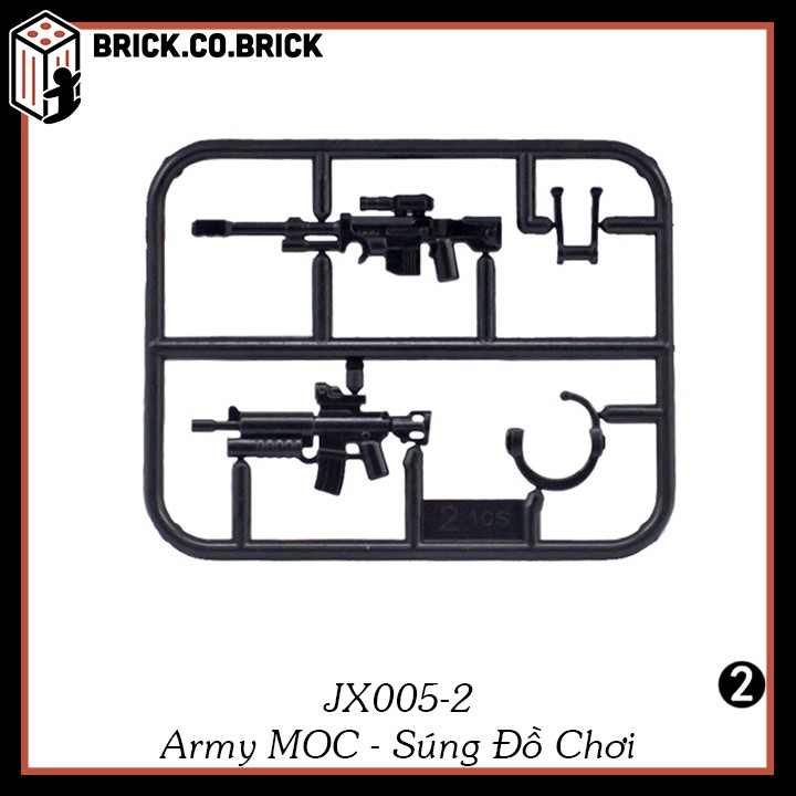 Phụ kiện MOC Army Vũ Khí Vỉ Súng Máy Đồ Chơi Lắp Ráp Minifig Non Lego Mô Hình Sáng Tạo Trang Trí Quân Đội JX005