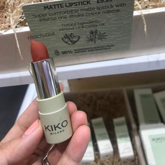 (CÓ SẴN) Son cam gạch KIKO MILANO NEW GREEN ME MATTE LIPSTICK (BILL UK)