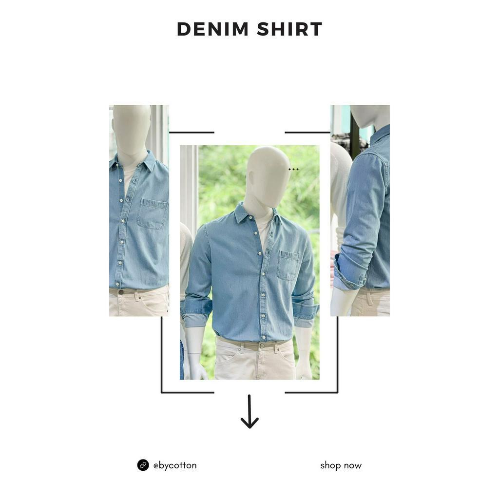 Áo Sơ Mi Nam Cao Cấp Trơn Denim Shirt BY COTTON