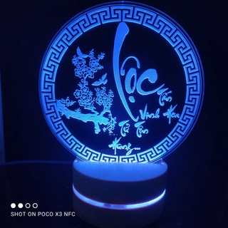 Đèn Ngủ 3D Led Phúc Lộc Thọ
