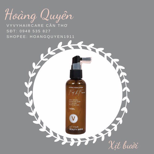 Xịt Tóc Chiết Xuất Tinh Dầu Bưởi Nguyên Chất, Vitamin E, Dầu Argan Ngăn Rụng Tóc, Kích Mọc Tóc VyvyHaircare 100ml