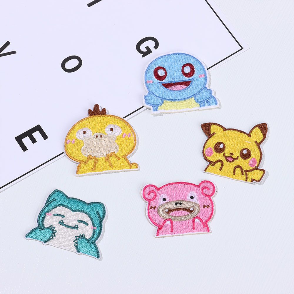 SHOUHOU Pokemon Water Bottle Stickers Anime Game Self-adhesive Patch DIY Clothes Bag Accessories Badges Patches