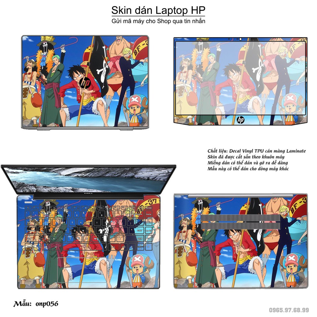 Skin dán Laptop HP in hình Vua hải tặc (inbox mã máy cho Shop)