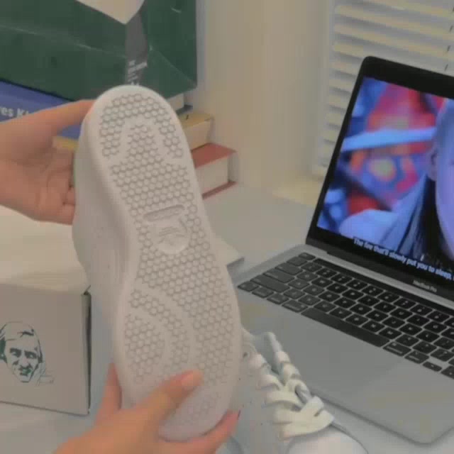 Giày_Adidas Stan Smith gót xanh & gót đen, Sneaker Das bản Like.Aut Oder mới 100% full đầy đủ pk | BigBuy360 - bigbuy360.vn