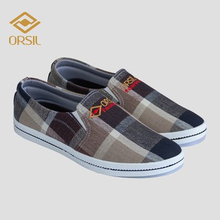 Giày lười vải nam ORSIL họa tiết caro trẻ trung - L12