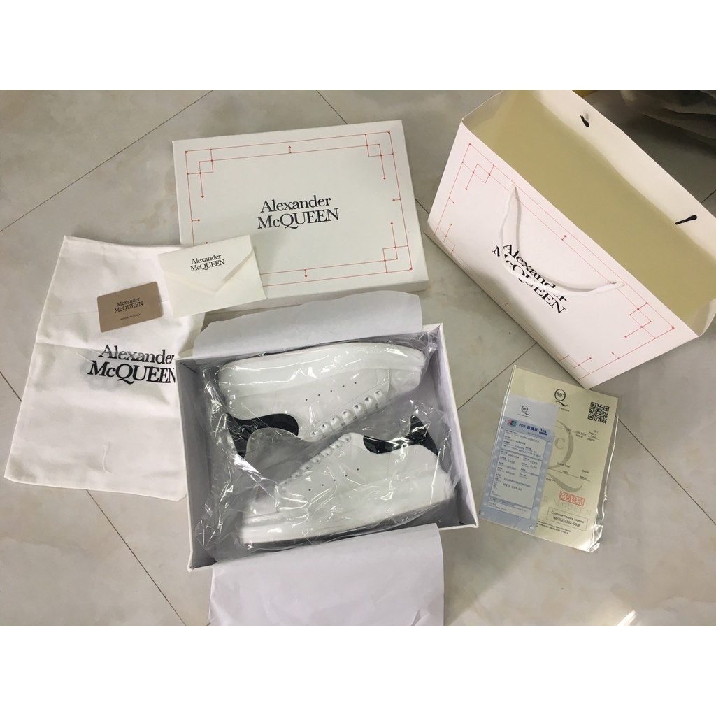 📢[ẢNH 100% SHOP TỰ CHỤP+FULL BOX+TEM TAG]📢 Giày Thể Thao, Giày Sneaker Mc Queen MCQ Nhung Đen Dây Lụa