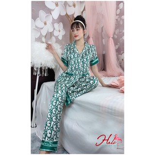 Đồ ngủ lụa satin mẫu in Dior ( 4 màu)