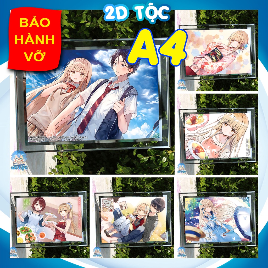 Khung Kính A4 Thiên sứ nhà bên (2) - Khung ảnh - Tranh Poster để bàn by 2D Tộc Shop - Otonari no Tenshi-sama