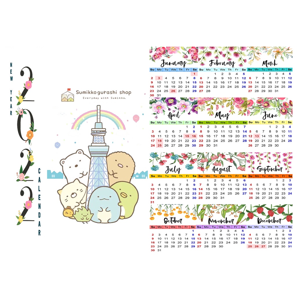 Lịch tường 2022 sumikko LA13 size A3
