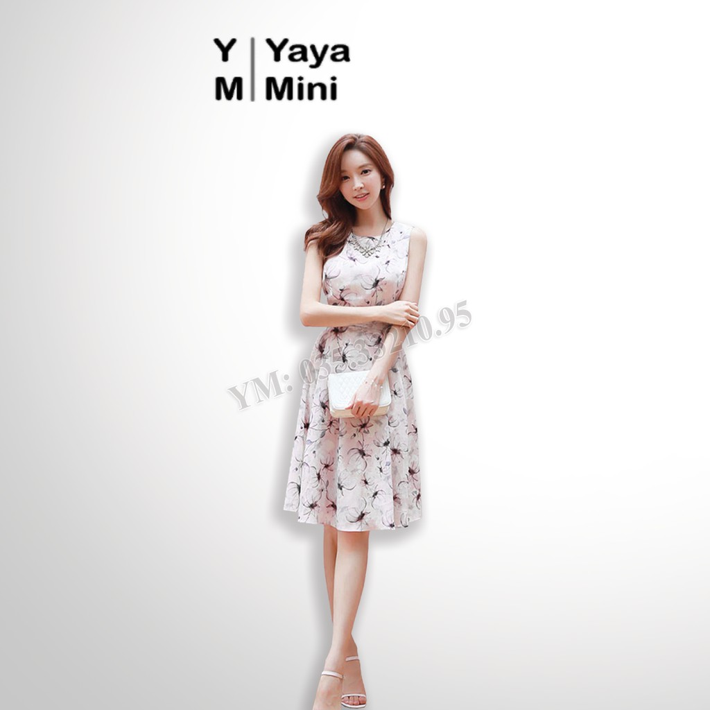 Đầm Xoè Hoạ Tiết Hoa YayaMini Màu Trắng Voan Kèm Lót Trong - MS 4126 [Hỗ Trợ Đổi Trả Miễn Phí]