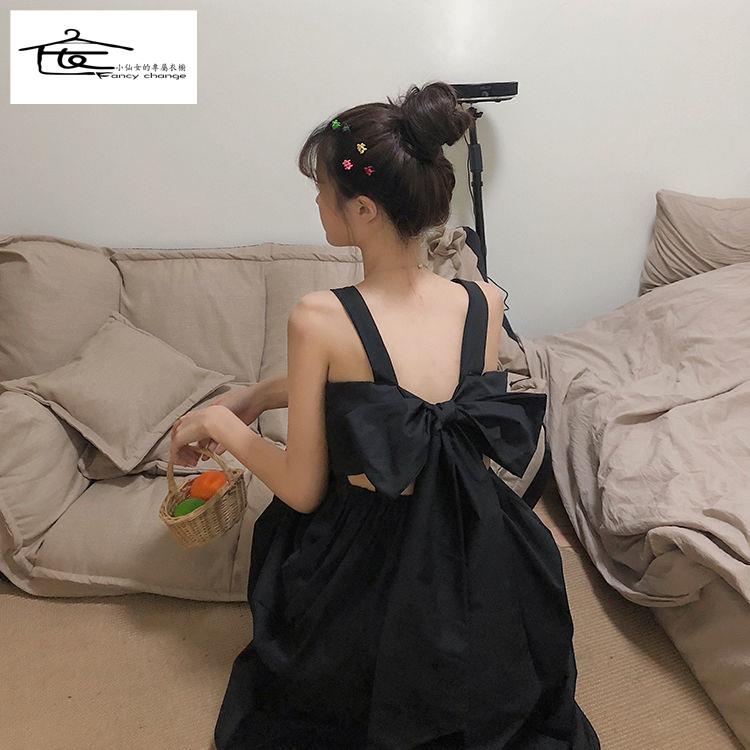 Đầm Dài Qua Gối Thắt Nơ Lưng Phong Cách Hàn Quốc Thời Trang Xuân Hè Cho Nữ