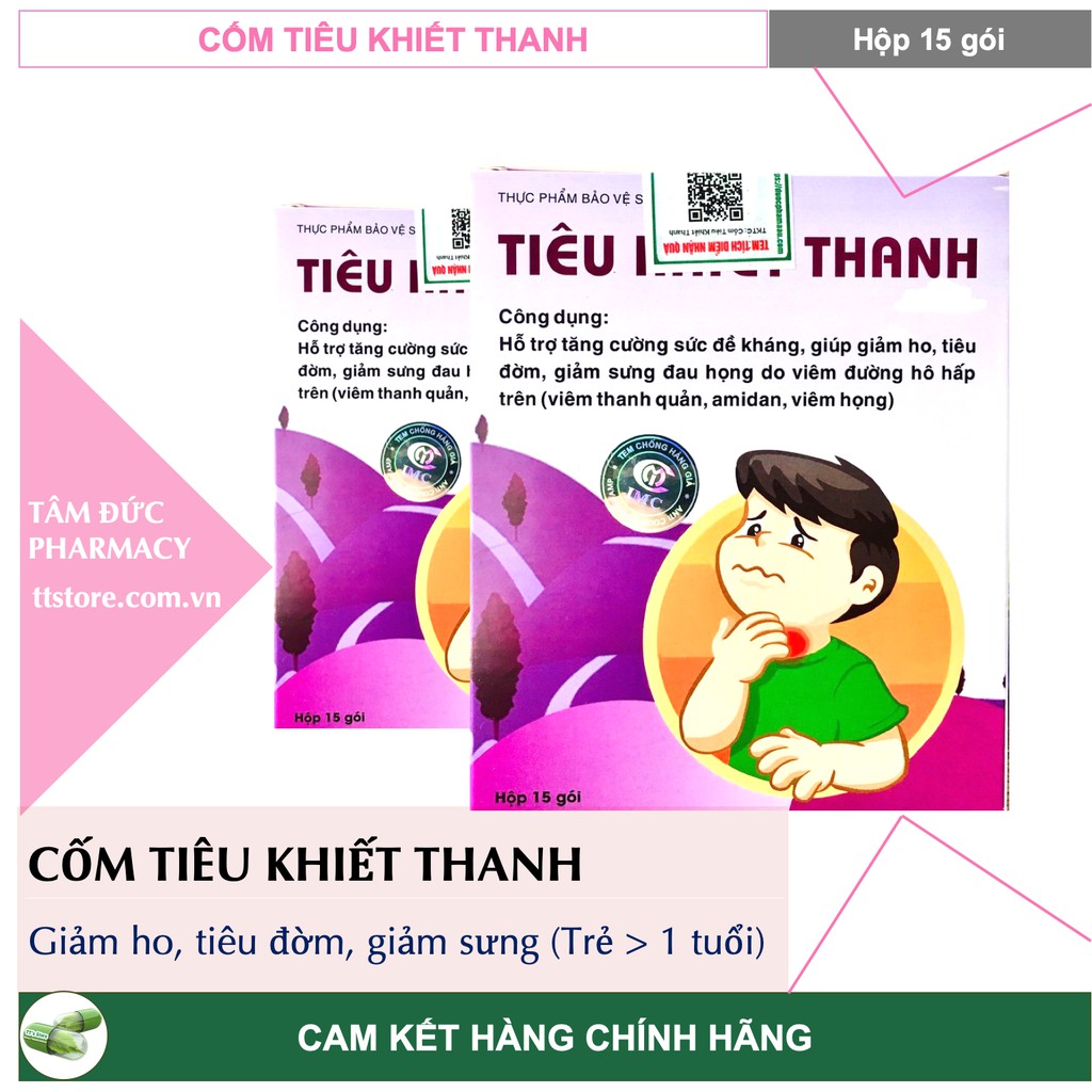 CỐM TIÊU KHIẾT THANH [Hộp 15 gói] - Ngăn ngừa và làm giảm triệu chứng viêm đường hô hấp cho trẻ từ 1 tuổi