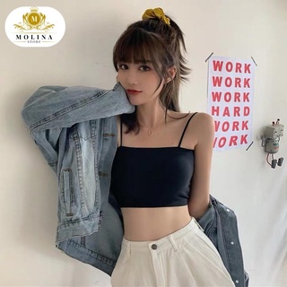 Áo Bra 2 Dây Nữ Molina Sẵn Mút Chất Su Co Giãn Mềm Mịn Thoáng Mát, Không Lộ Viền Chuẩn Form Nhiều Màu