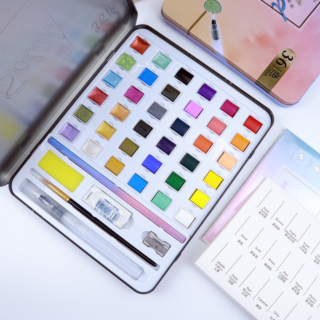 Màu Nước Mix Màu Nhũ 36/48 Màu Cao Cấp