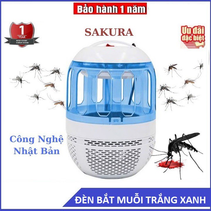 Đèn Bắt Muỗi Sakura Thay Thế Đèn Ngủ Công Nghệ Nhật Bản- Đèn Bắt Muỗi Trắng Xanh