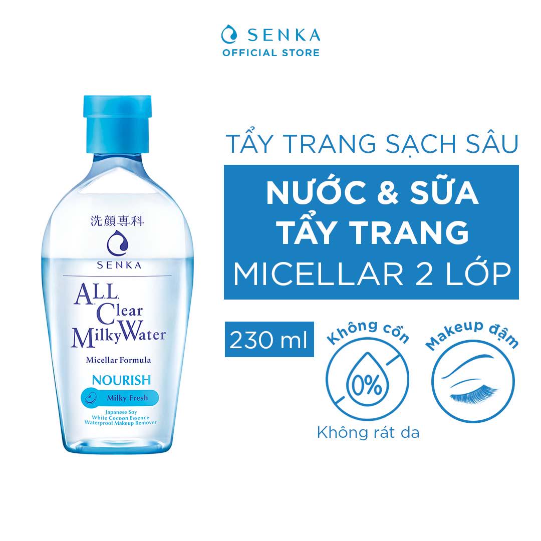 [Mã COSAP250 giảm 8% đơn 250K] Nước Sữa Tẩy Trang 2 lớp Senka A.L.L. Clear Milky Water 230ml_70120