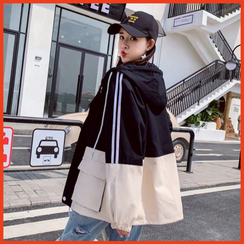 𝗡𝗘𝗪 𝗔𝗥𝗥𝗜𝗩𝗔𝗟  Áo khoác dù unisex form rộng WIND Túi Hộp áo khoác dù nam nữ ulzzang WIND