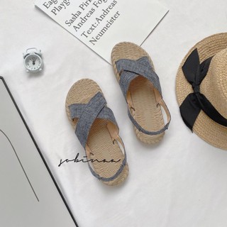 Sandal chéo giả cói