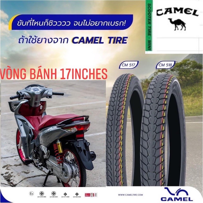 Vỏ Lốp CAMEL THAILANK gai 517 518 (có xài ruột) 60-100/17 & 70-100/17._Dochoixemaynhapkhau