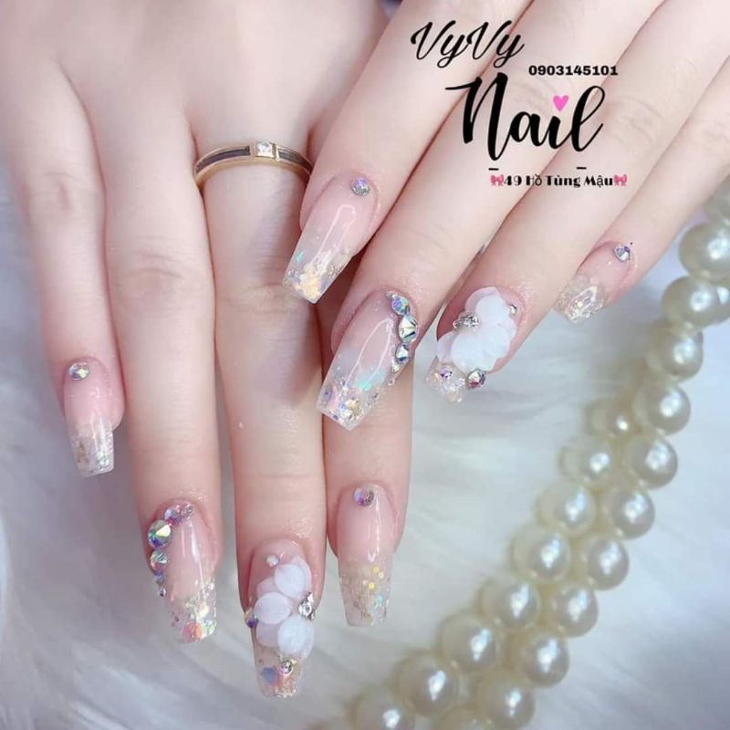 Hoa bột nail hoa tay- hoa nửa cánh nhọn