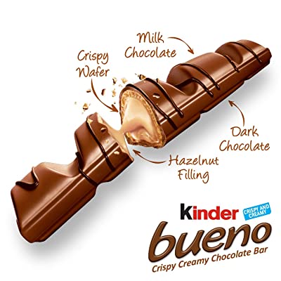 Bánh xốp chocolate nhân hạt dẻ 43gr Bueno Kinder Pháp (túi 2 thanh)