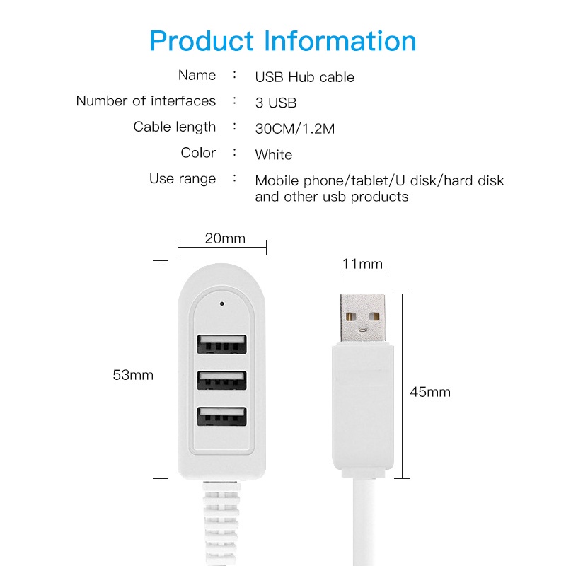 Bộ chia 3 cổng USB ANKNDO 3 trong 1 tốc độ cao cho laptop PC