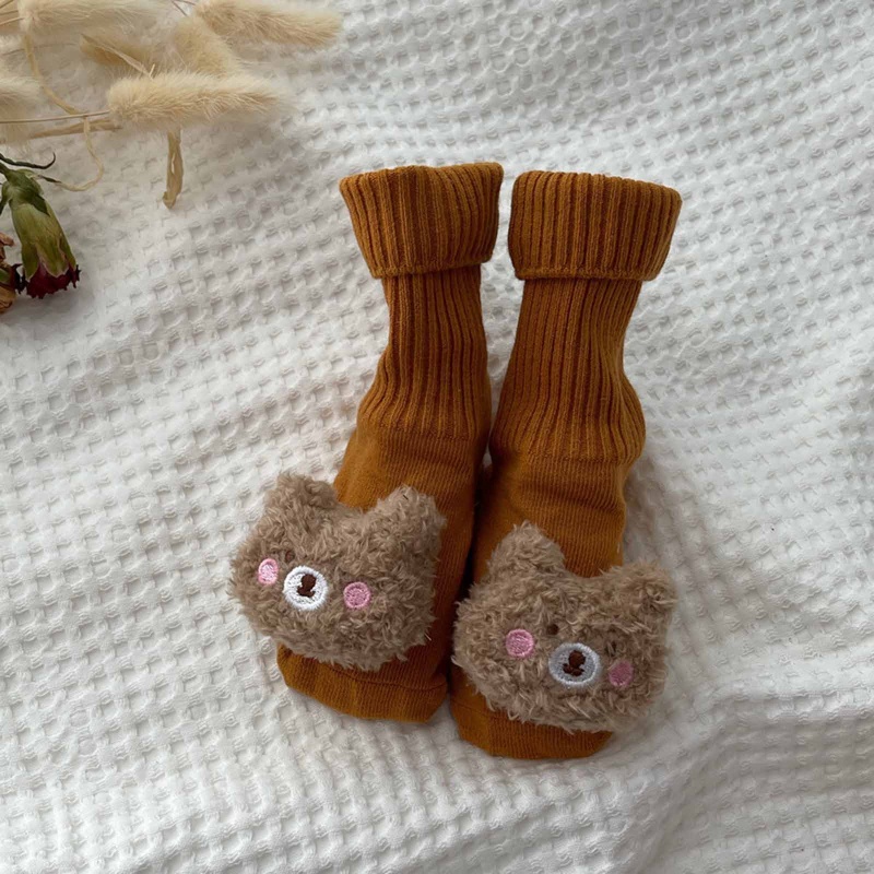 Vớ Cotton Mềm Chống Trượt Hình Gấu Dễ Thương Cho Bé