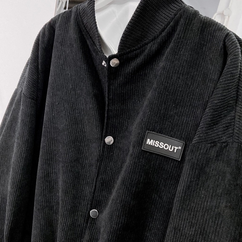 Áo Khoác Bomber MissOut Form Rộng Unisex Nhung Gân Lót Dù [Kèm ảnh thật]