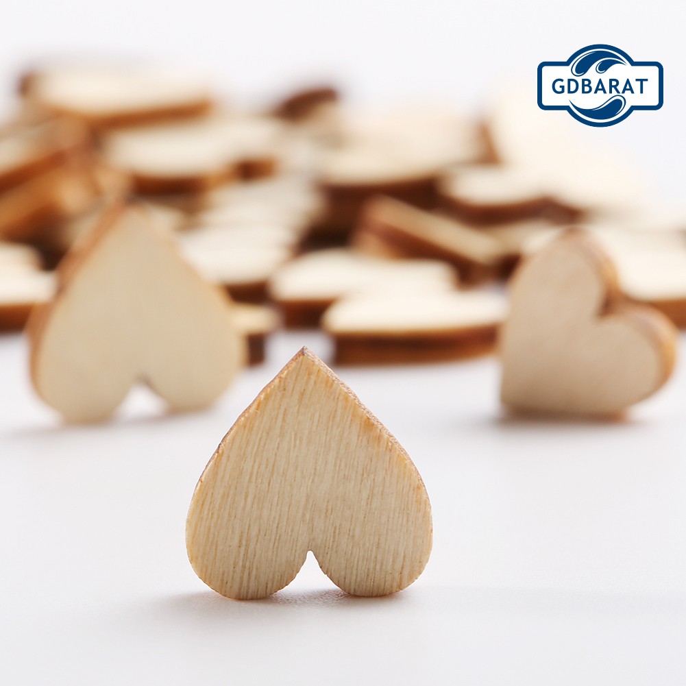 Set 100 Nút Gỗ Hình Trái Tim Nhiều Màu Sắc Dùng Để Trang Trí Diy Tiện Dụng