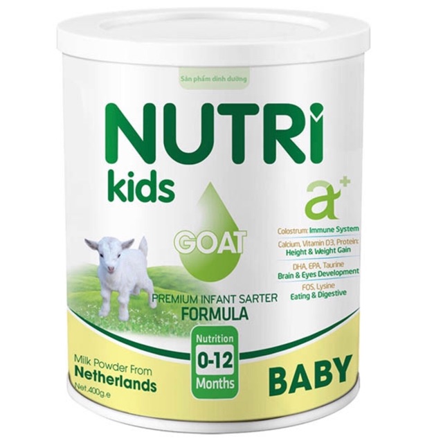 Sữa Dê Nutri kid 0-12 tháng 400g