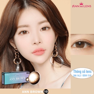 Kính áp tròng 1 ngày màu nâu tự nhiên Ann Brown Ann365, lens cận dành cho mắt khô yếu nhạy cảm đủ độ cận