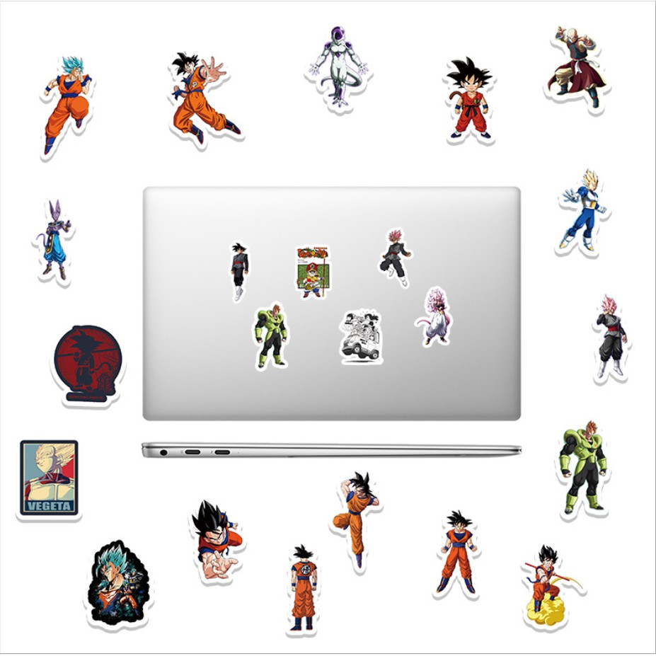 [Set 54 Cái] Sticker Dragon Ball dán trang trí laptop, mũ nón bảo hiểm, vali, xe tay ga, ván trượt