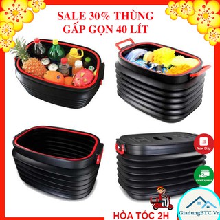 Thùng đựng đồ gấp gọn ô tô đa năng, không thấm nước, dung tích 40 lít loại to l Thùng đựng đi câu cá co giãn