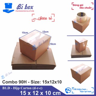 Combo 90 thùng carton 15x12x10 - thùng carton giá rẻ