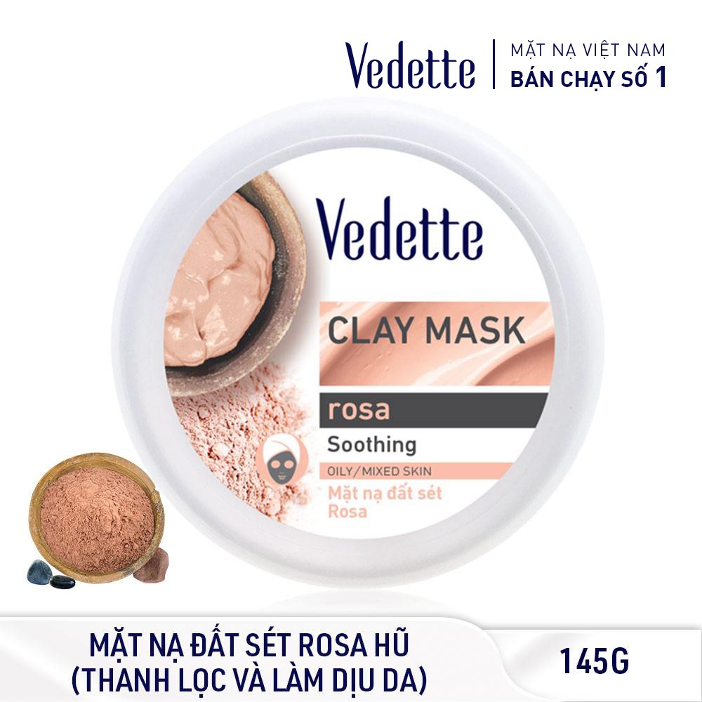 Mặt Nạ Đất Sét Rosa 145g VEDETTE - THANH LỌC & LÀM DỊU DA