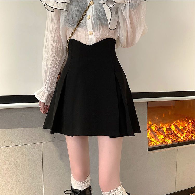 Chân Váy Đen Dáng Chữ A Lưng Cao Xếp Ly Thời Trang Mùa Hè 2022 Cho Nữ Có Size Lớn