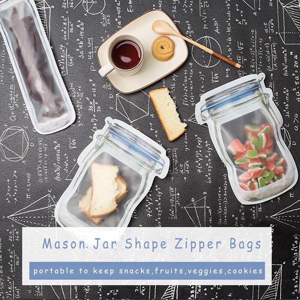 Túi PE ziplock lưu trữ thực phẩm có thể tái sử dụng hình hũ thủy tinh - Xaviero