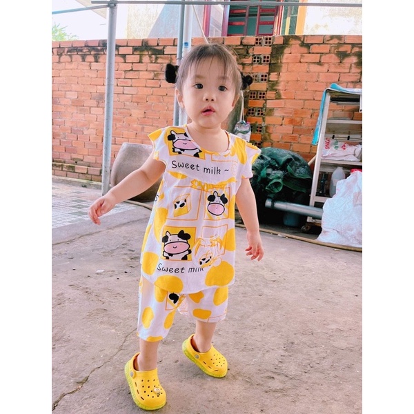 Đồ tole bé gái, đồ tone bé gái cánh tiên 9-30kg, chất liệu tole lanh 2 da cao cấp - Pigbabystore