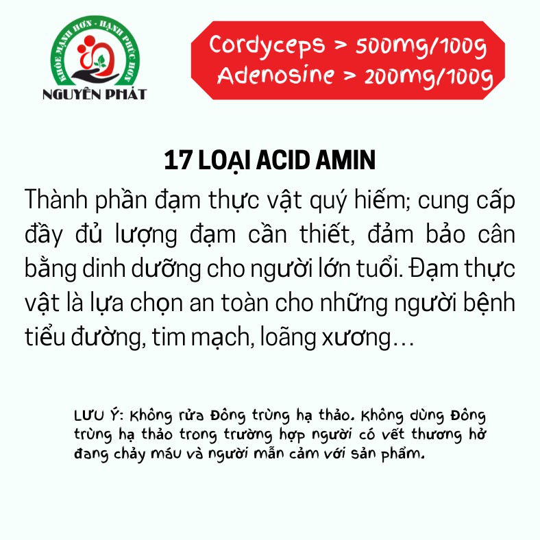 Đông Trùng Hạ Thảo sấy khô bồi bổ cơ thể, cải thiện sức khỏe, tăng sức đề kháng, hỗ trợ điều trị tim mạch, huyết áp...