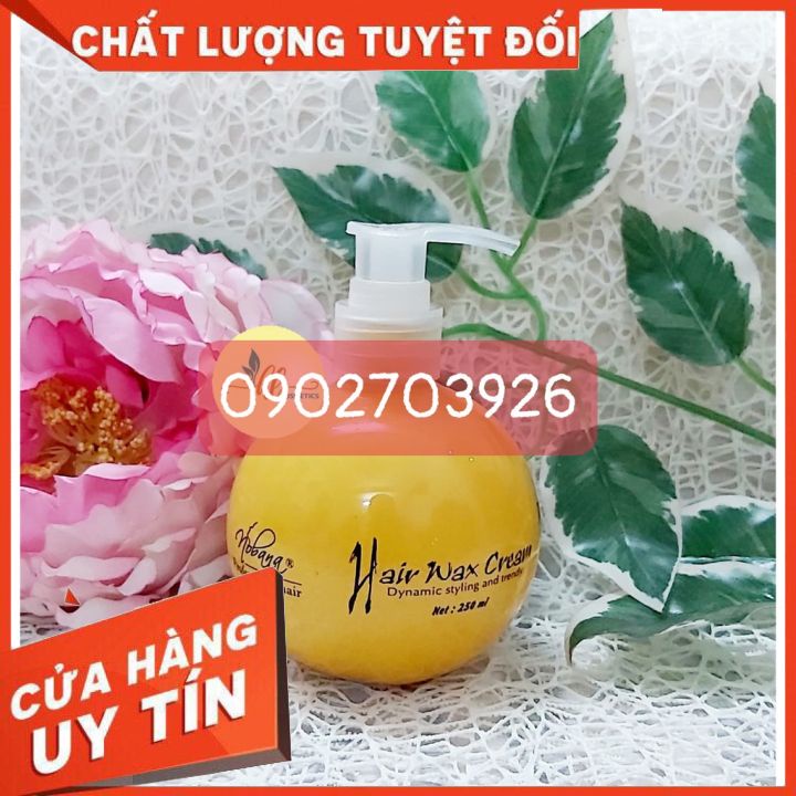 Kem Wax Tạo Kiểu Tóc Nobana 250ml màu vàng-giũ nếp tóc uấn-tạo lọn bồng bềnh cho mái tóc