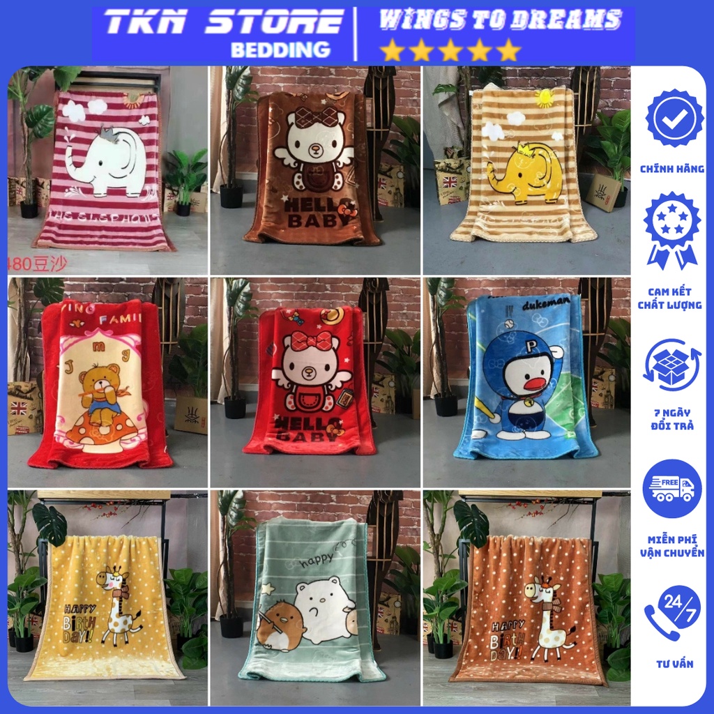 Chăn tuyết 2 lớp cho bé đi học  kích thước 1mx1,4m siêu mềm mịn , Mền tuyết nhiều hình lựa chọn cho bé lựa chọn