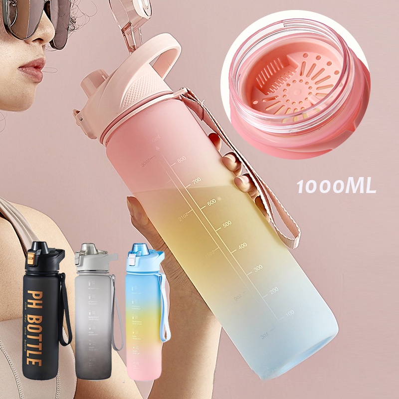 Bình nước thể thao tập gym 2 lít, bình đựng nước nhựa có ống hút PH BOTTLE