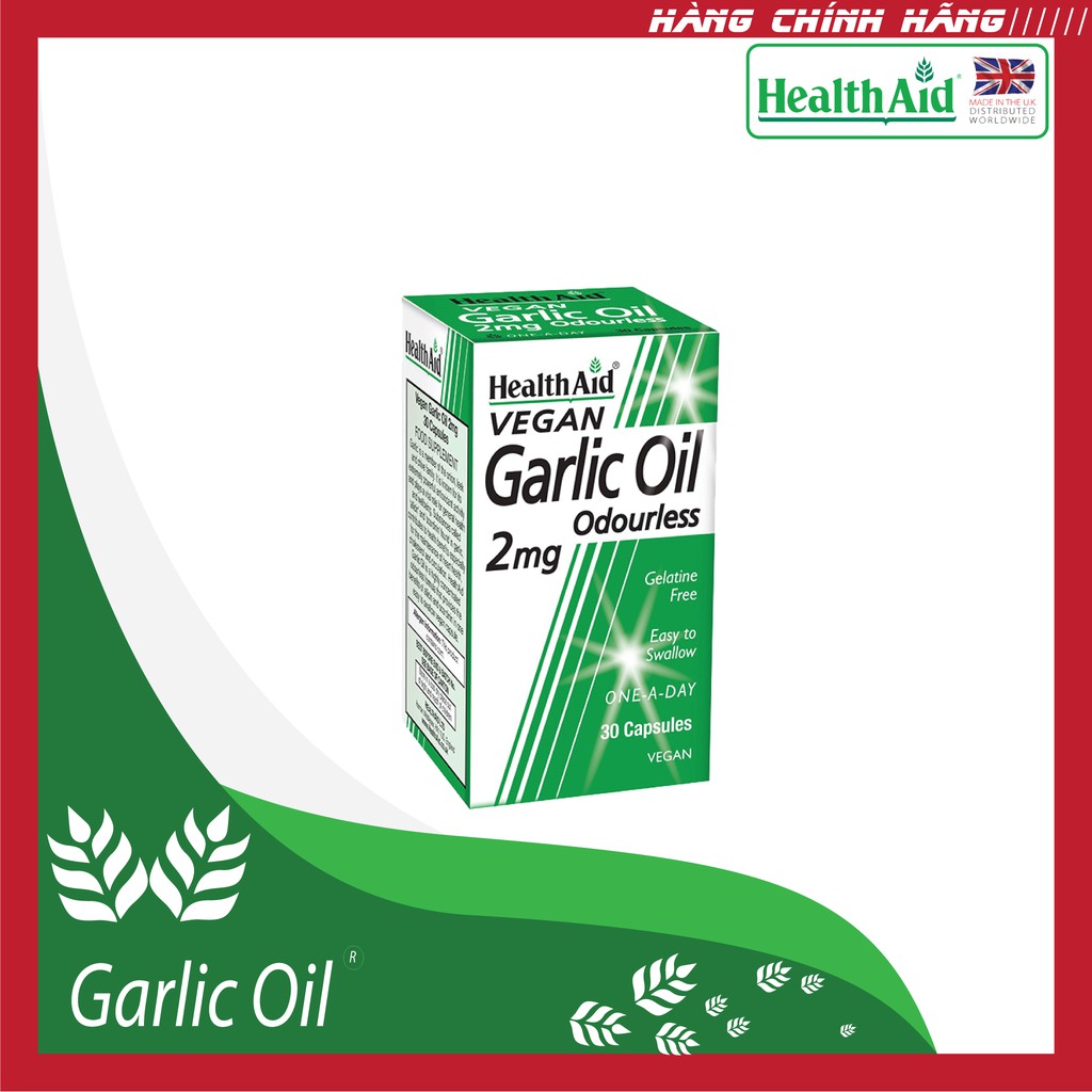 Dầu tỏi Health Aid Garlic Oil 2mg (Chai 30 viên)