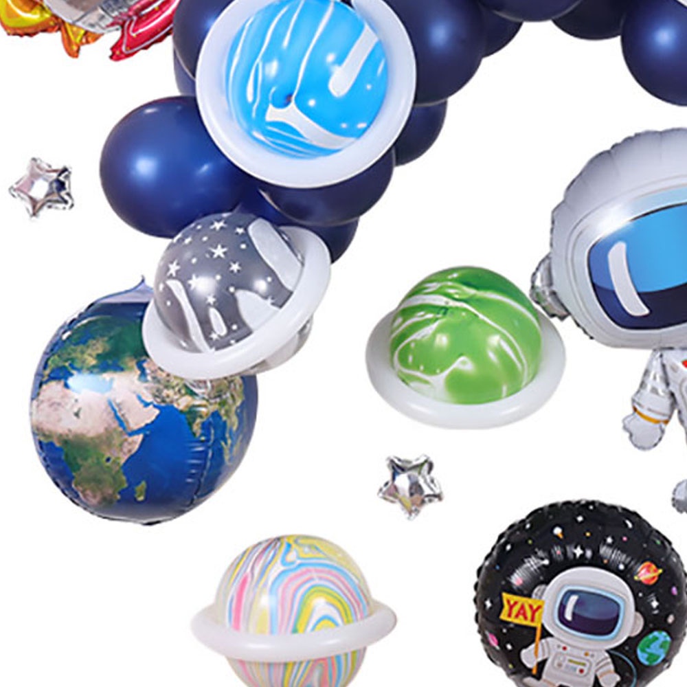 49pcs NASA Universe Planet Space Astronaut Theme Birthday Party Needs Arch Garland Children Kids Birthday Party Decor