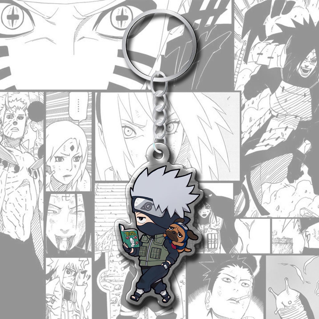 Móc khóa nhân vật anime Naruto Itachi Sasuke trang trí phụ kiện túi xách ba lô