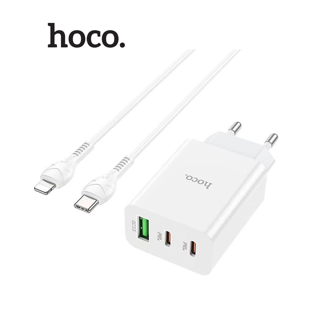 Bộ sạc 20W/18W Hoco C99A cổng USB / 2 Type-C kèm cáp sạc Type-C dành cho IP10/11/12/13/14promax dài 100CM